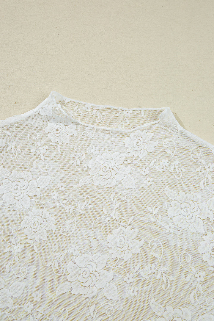 Snow Kiss Floral Sheer Lace Top