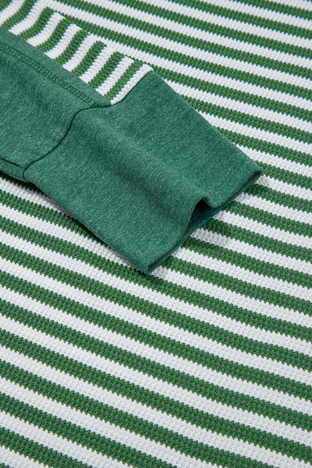 Northwoods Stripe Waffle Top – Evergreen