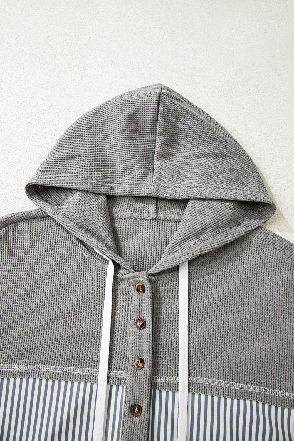 Harvest Trails Waffle Hoodie — Ashphalt Stripe Mix