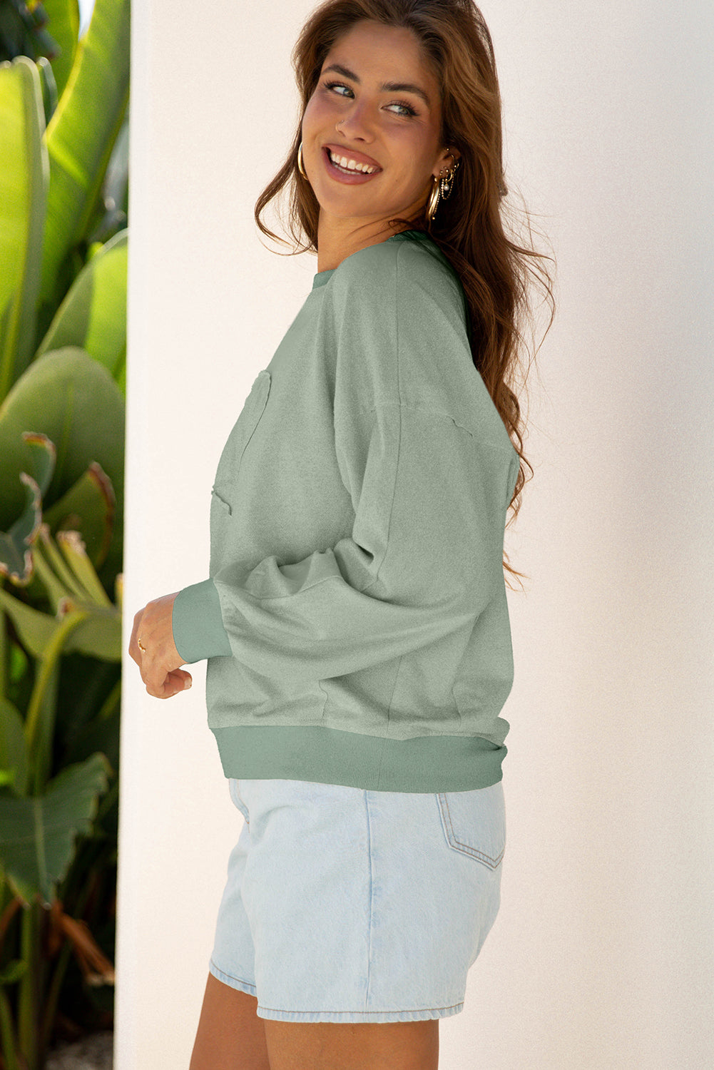 Bloom & Go Sage Embossed Sweatshirt