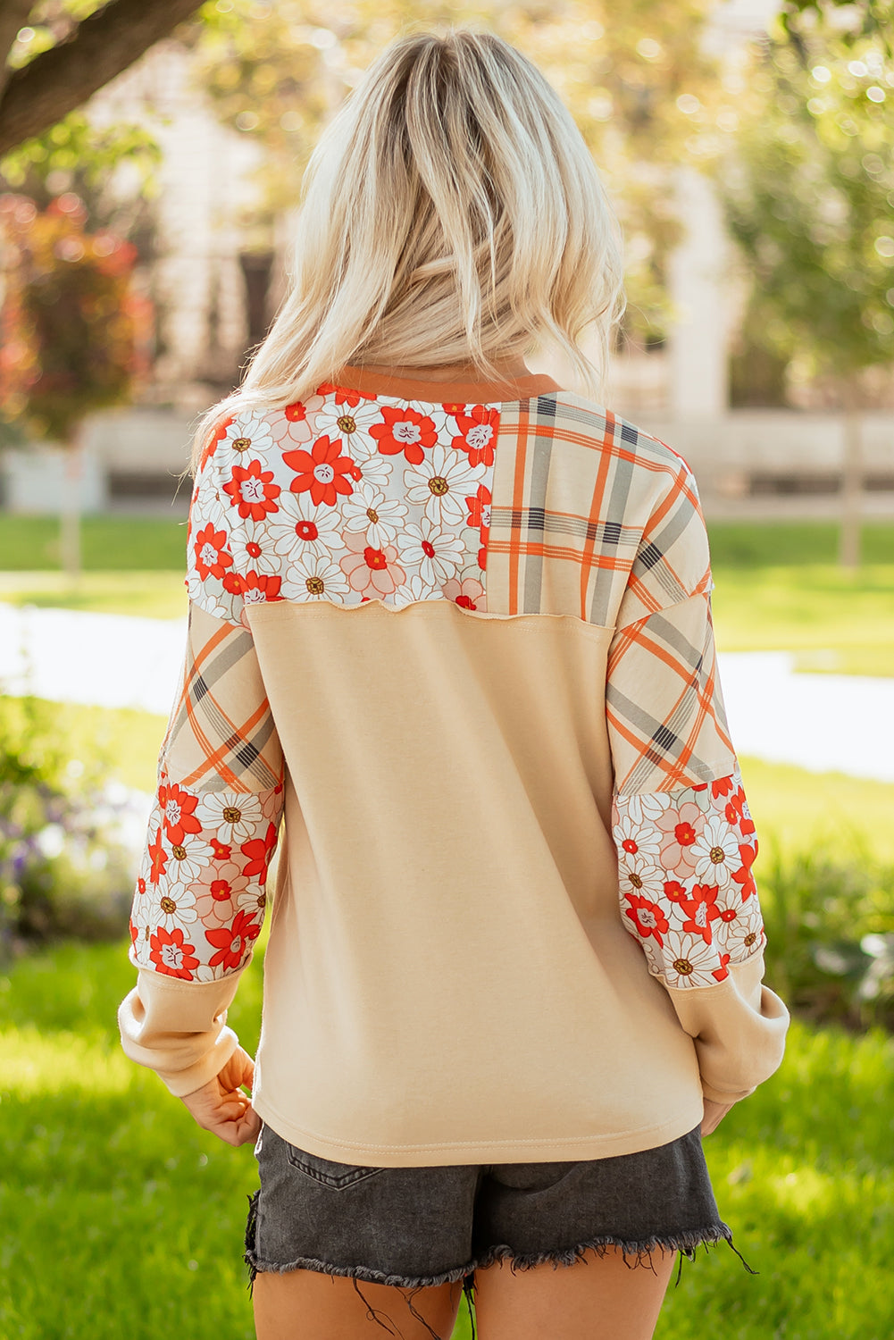 Retro Bloom Patchwork Henley
