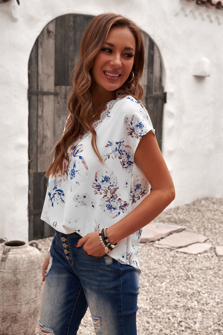 Bluebell Bliss Floral Lace Blouse