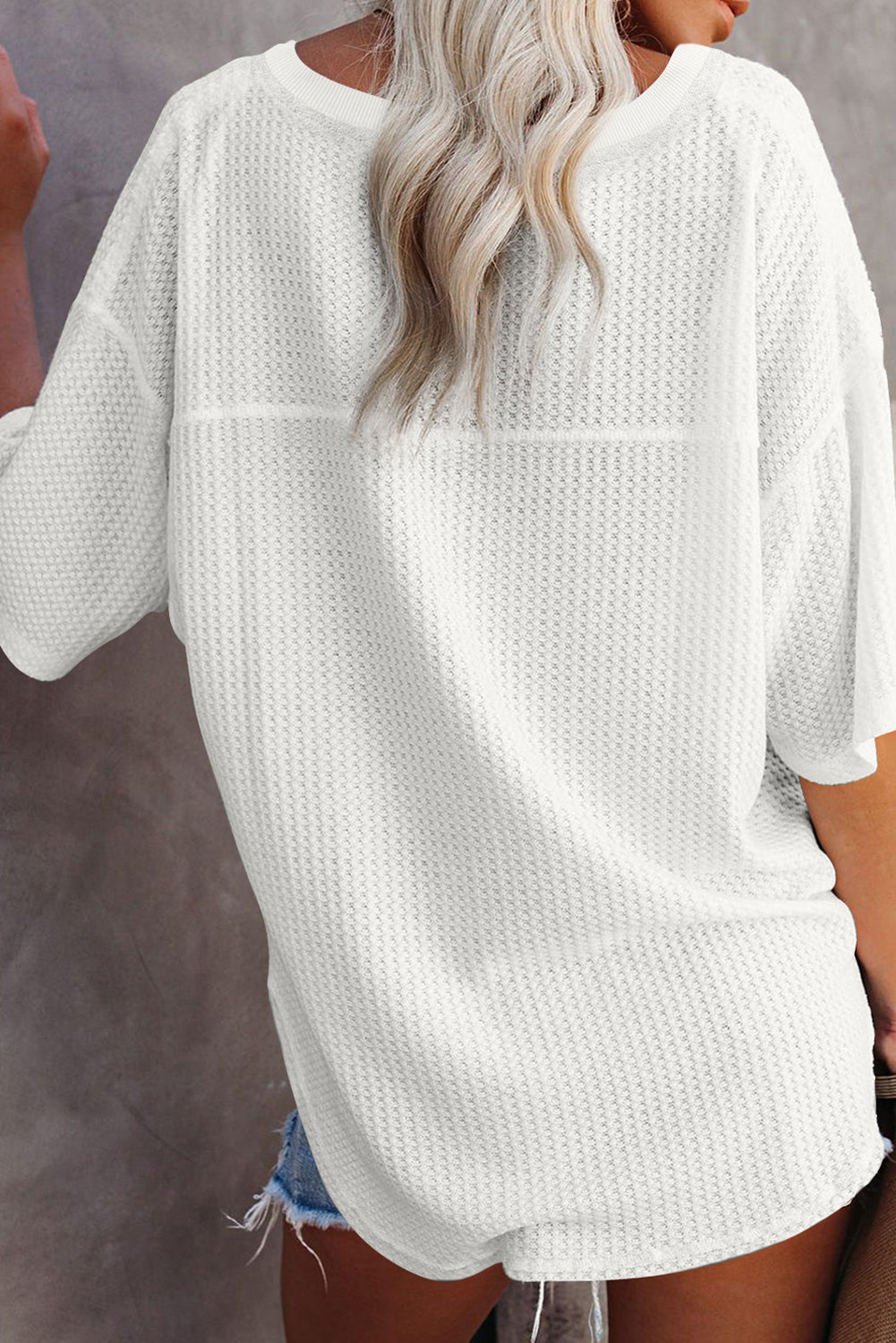 Waffle Knit Wonder Top – Crisp White