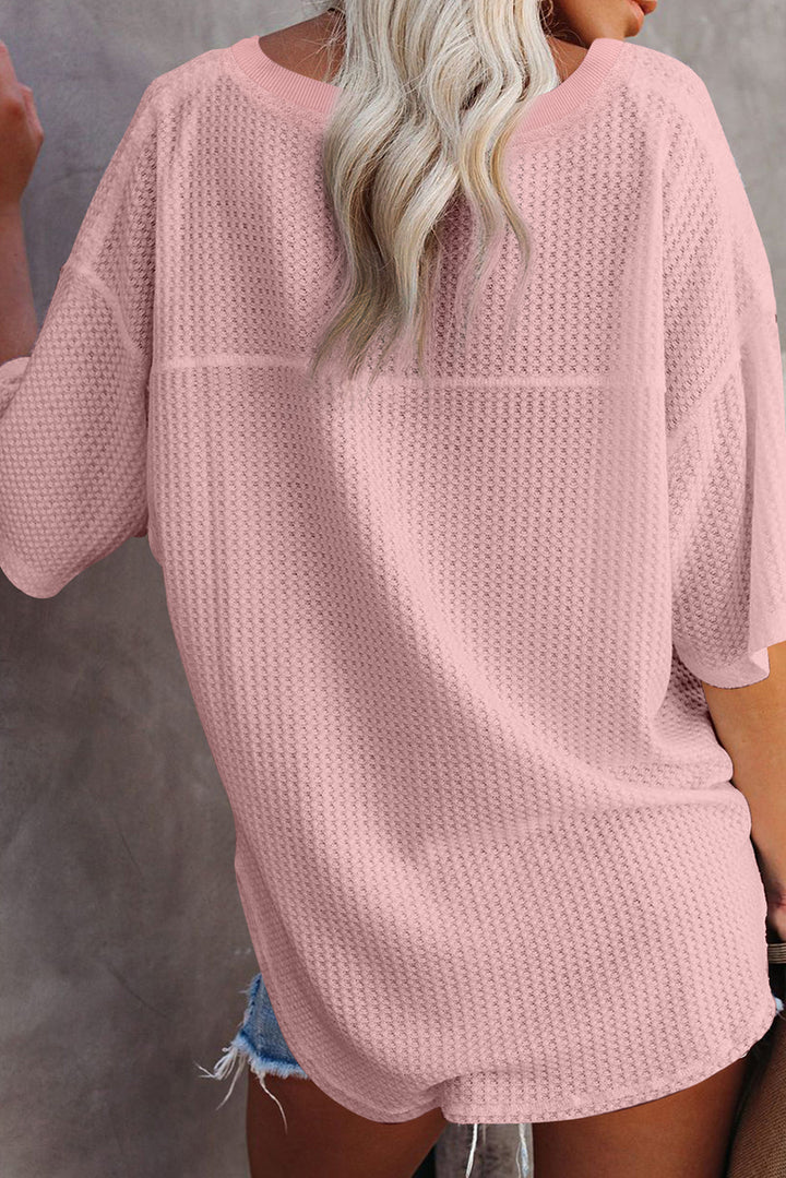 Pink Waffle Vibes Knit Top