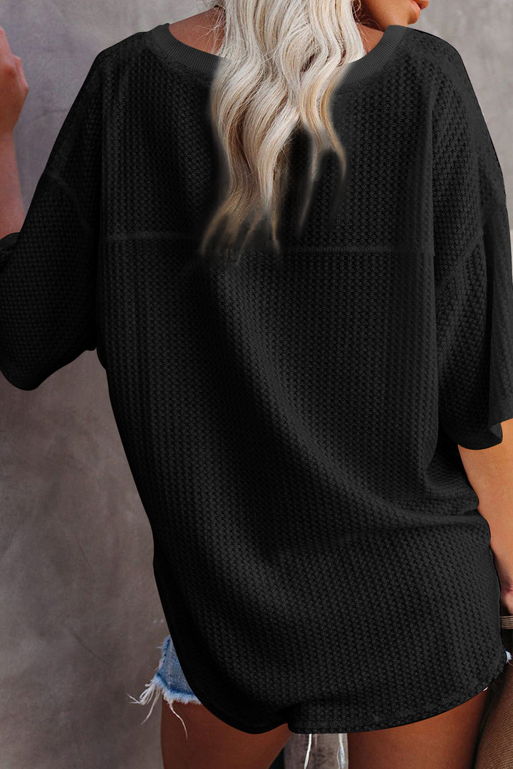 Blackout Bliss Waffle Knit Top