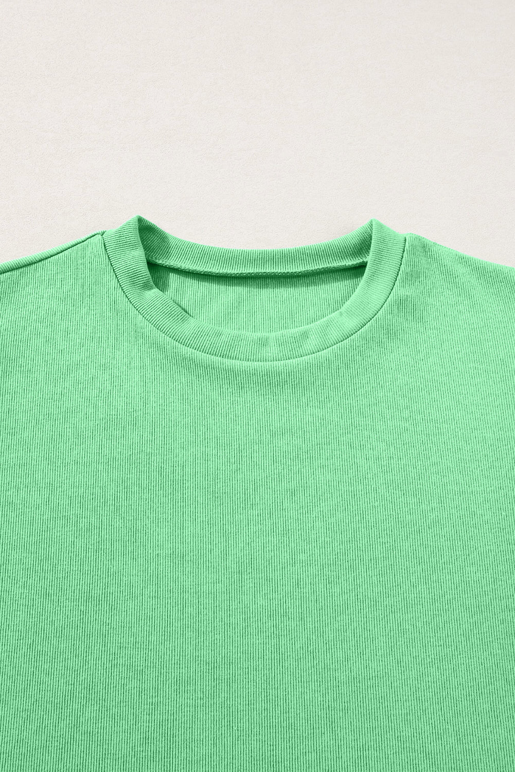 Bright Green Ruffle Cap Sleeve Blouse with Ric Rac Trim