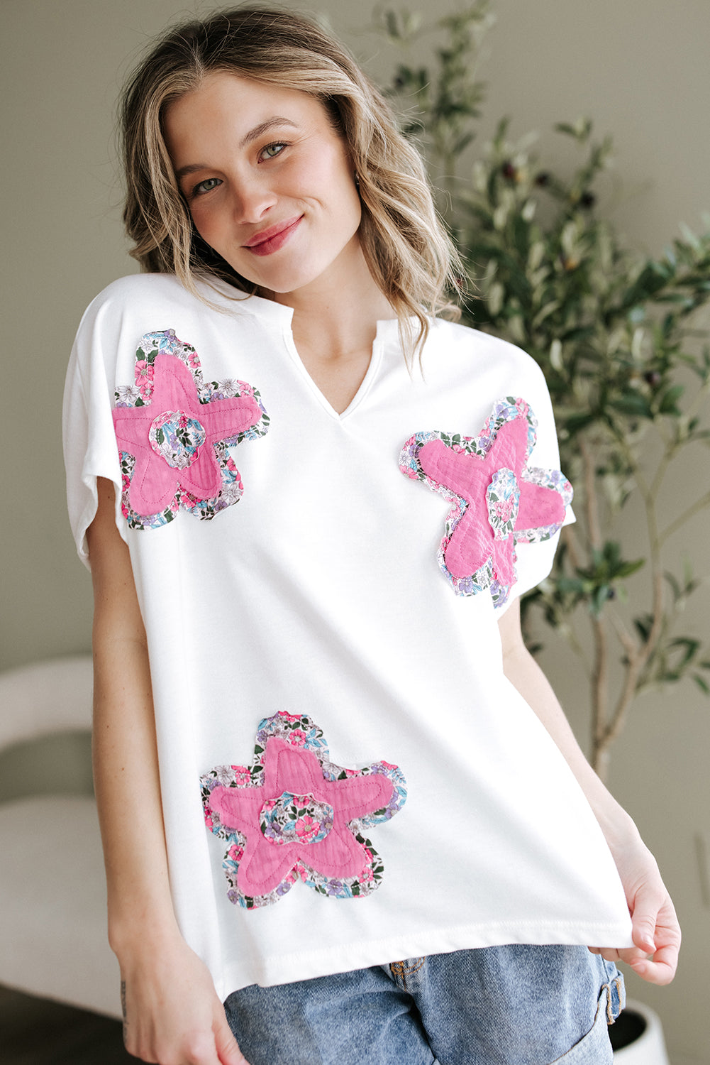 Petal Pop Appliqué Tee — Bloom Bright 🌸