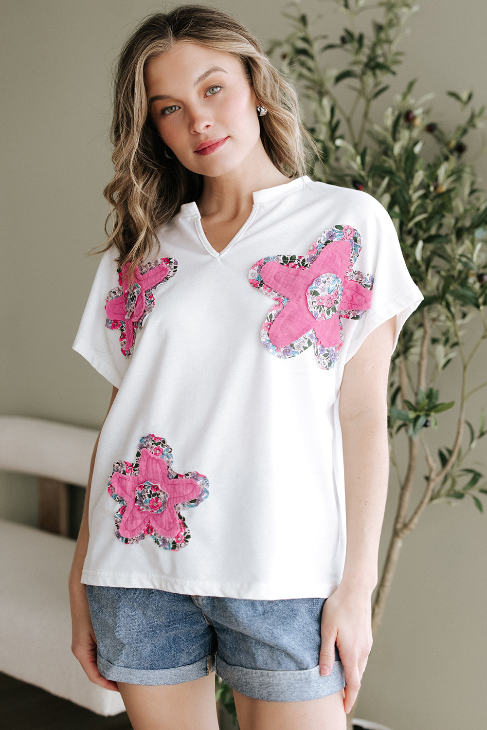 Petal Pop Appliqué Tee — Bloom Bright 🌸