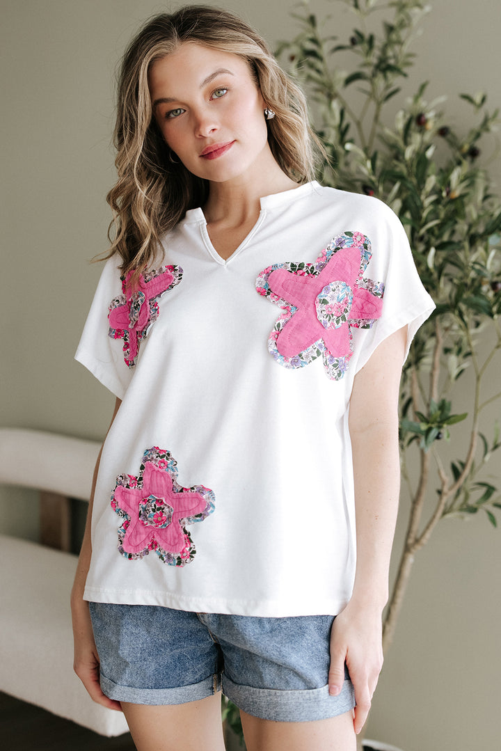 Petal Pop Appliqué Tee — Bloom Bright 🌸
