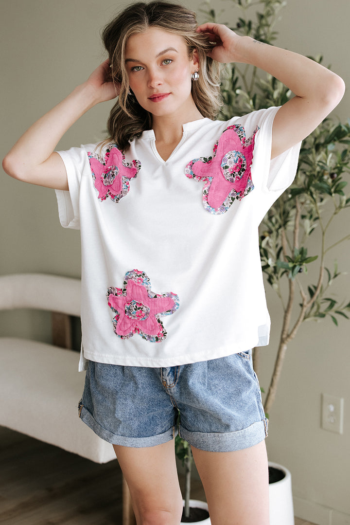 Petal Pop Appliqué Tee — Bloom Bright 🌸