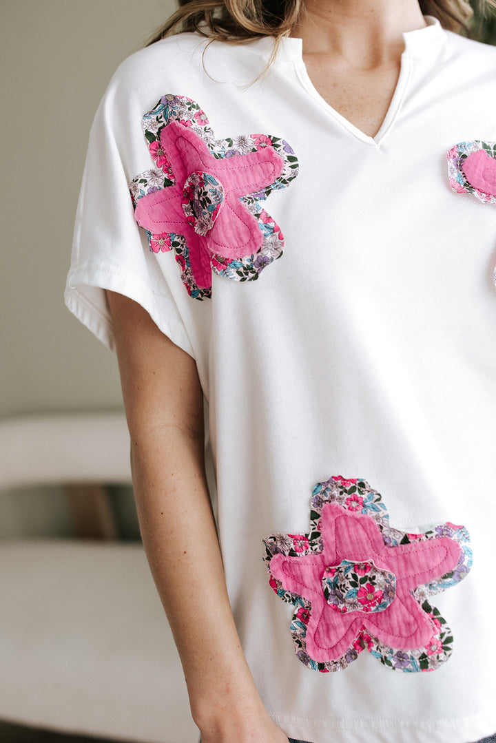 Petal Pop Appliqué Tee — Bloom Bright 🌸