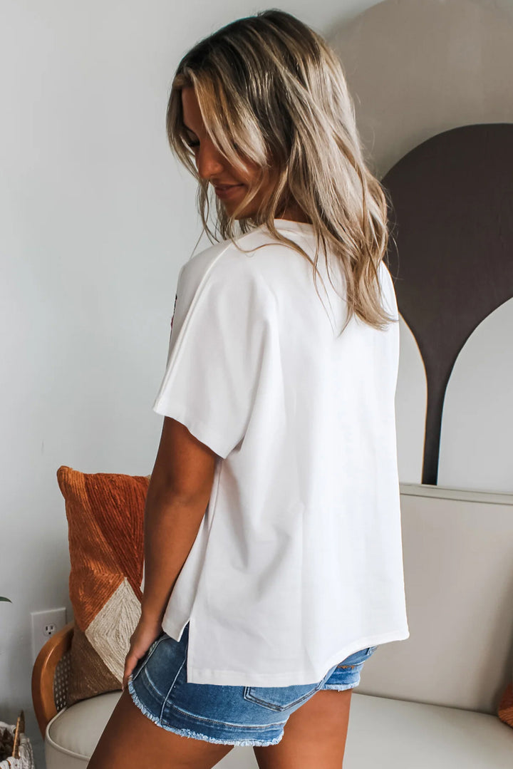 Petal Pop Appliqué Tee — Bloom Bright 🌸