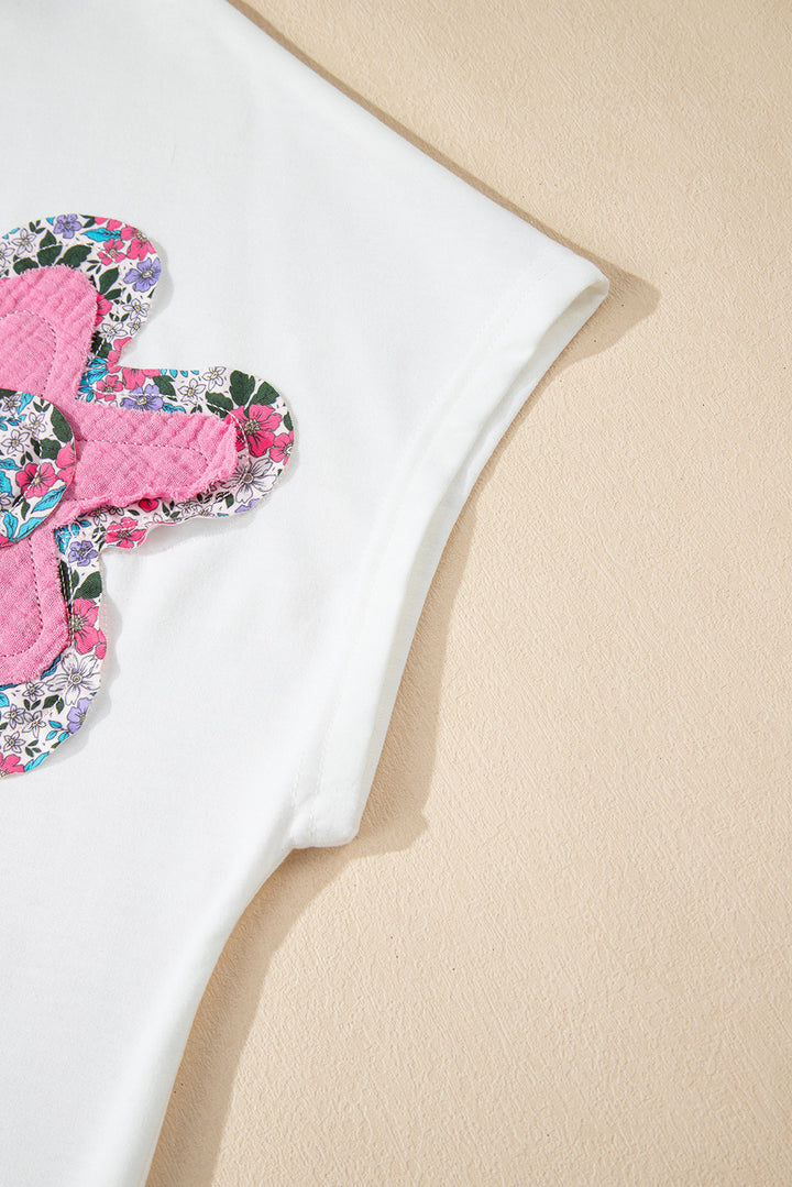 Petal Pop Appliqué Tee — Bloom Bright 🌸