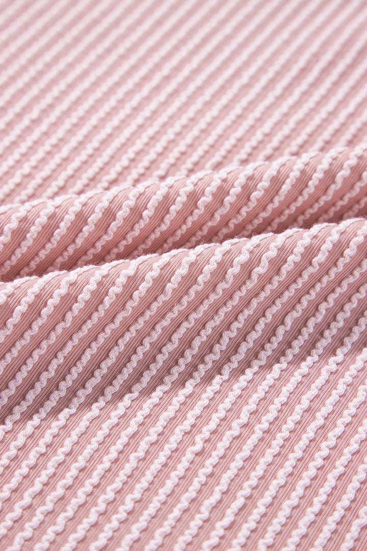 Candy Pop Colorblock Ribbed Tee (Pink/Mint)