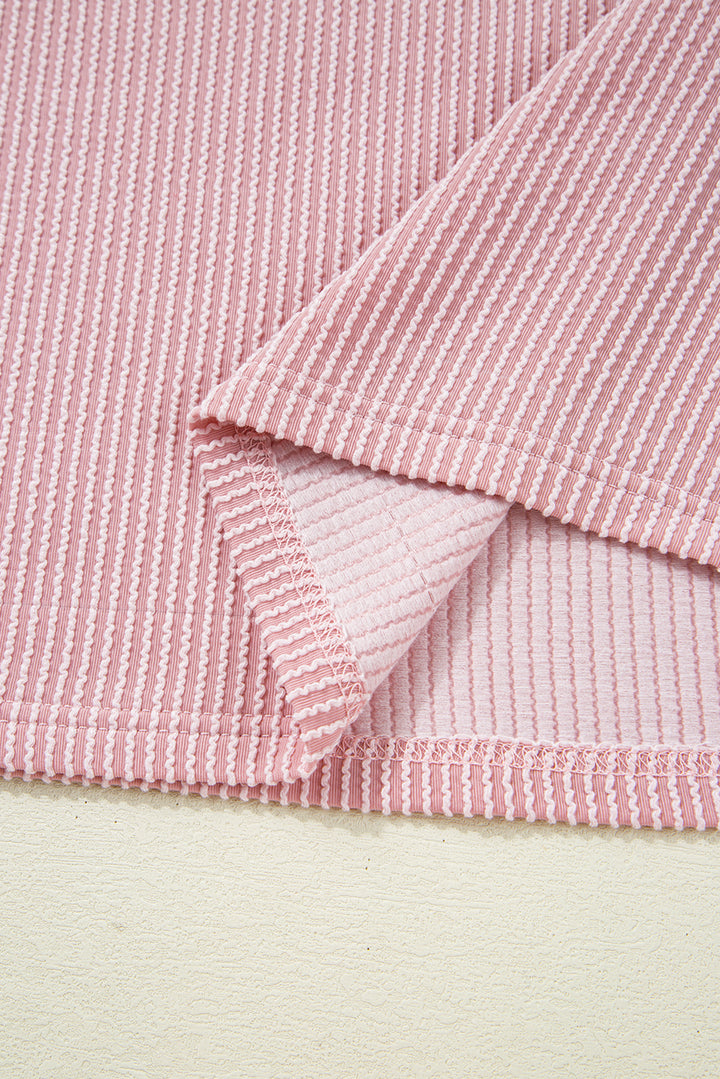 Candy Pop Colorblock Ribbed Tee (Pink/Mint)