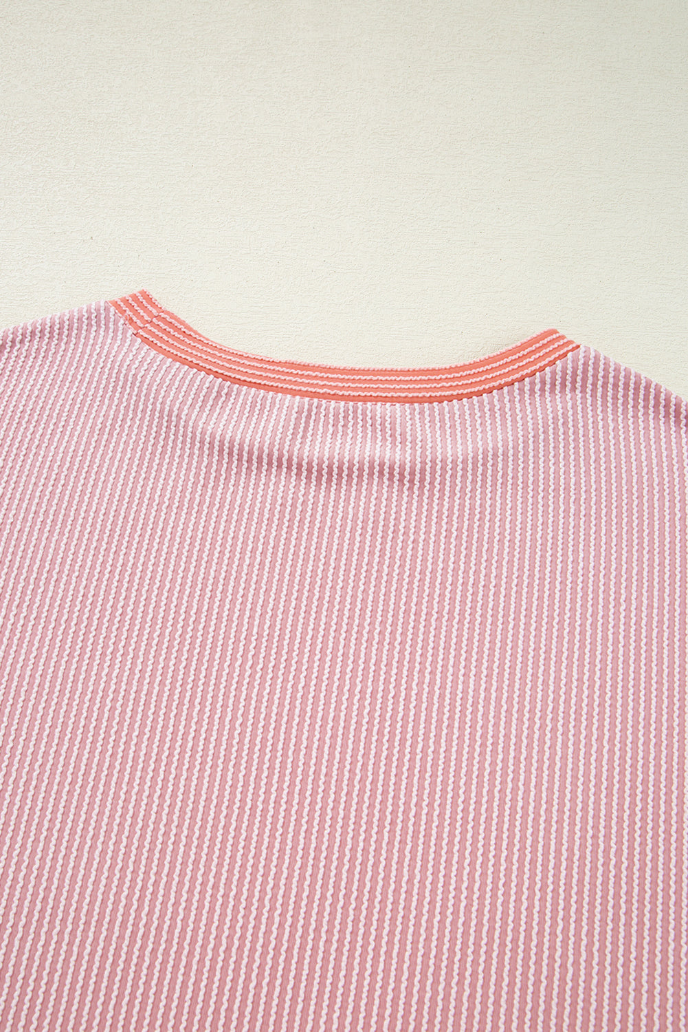 Candy Pop Colorblock Ribbed Tee (Pink/Mint)