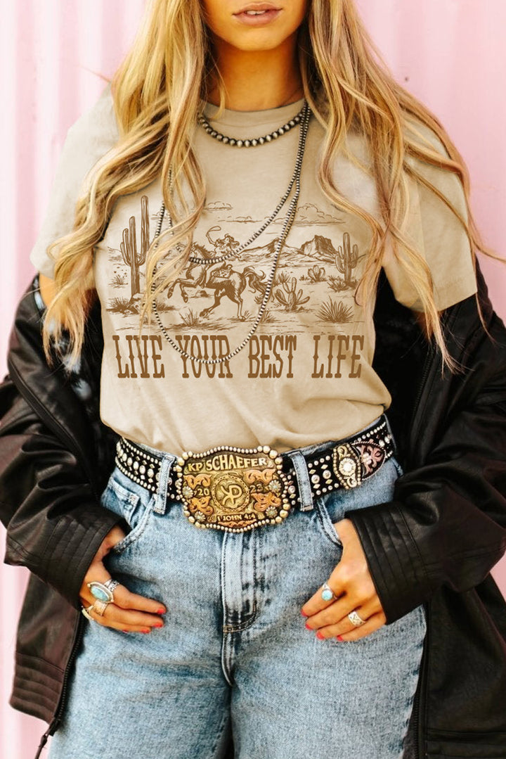 Live Your Best Life Desert Rider Tee – Sand 🤠🌵