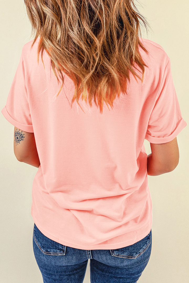 Peachy Pink Easter Bunny Chenille Graphic Tee