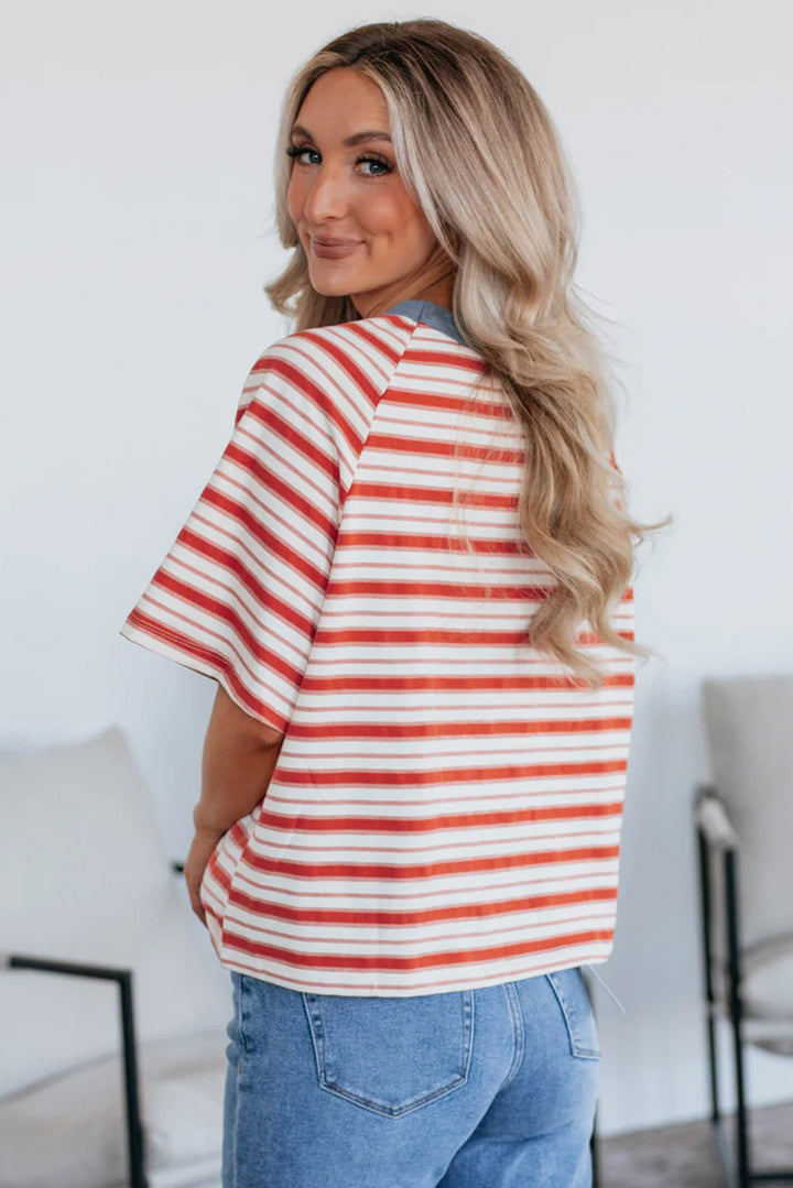 Sunset Stroll Striped Tee