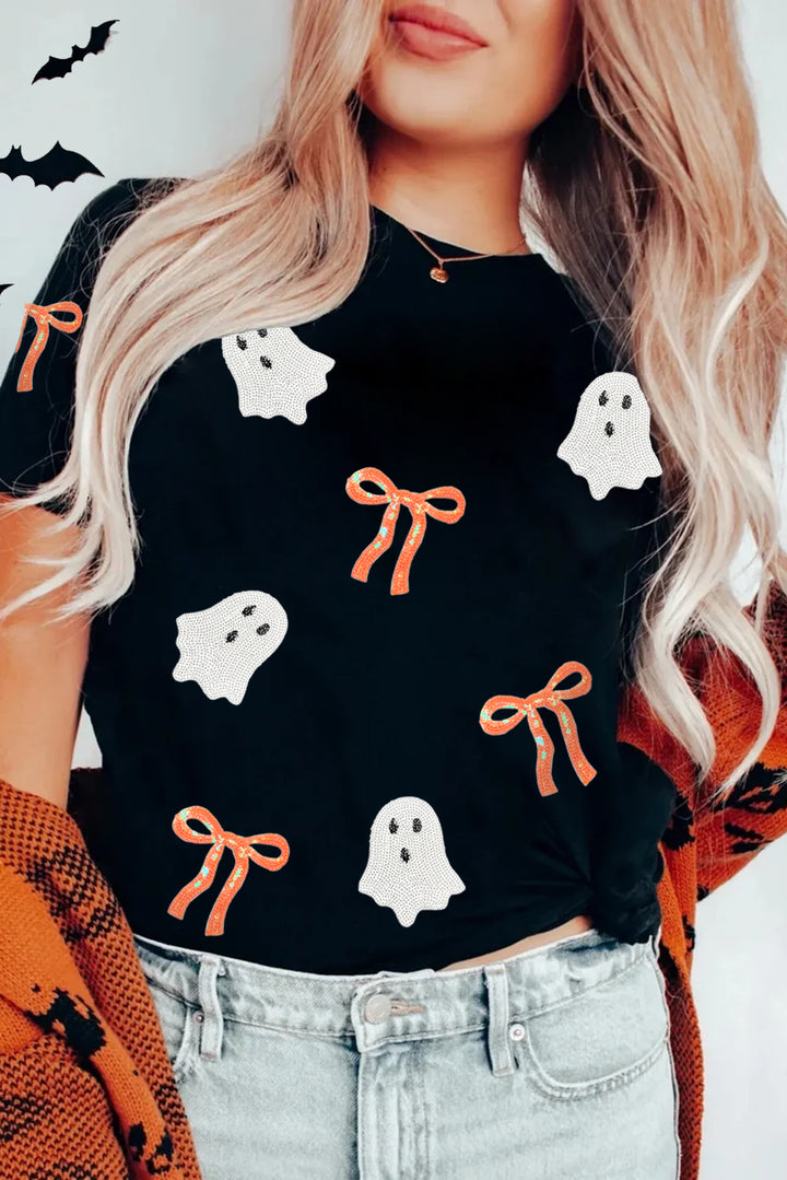 Boo-tique Bow & Ghost Graphic Tee