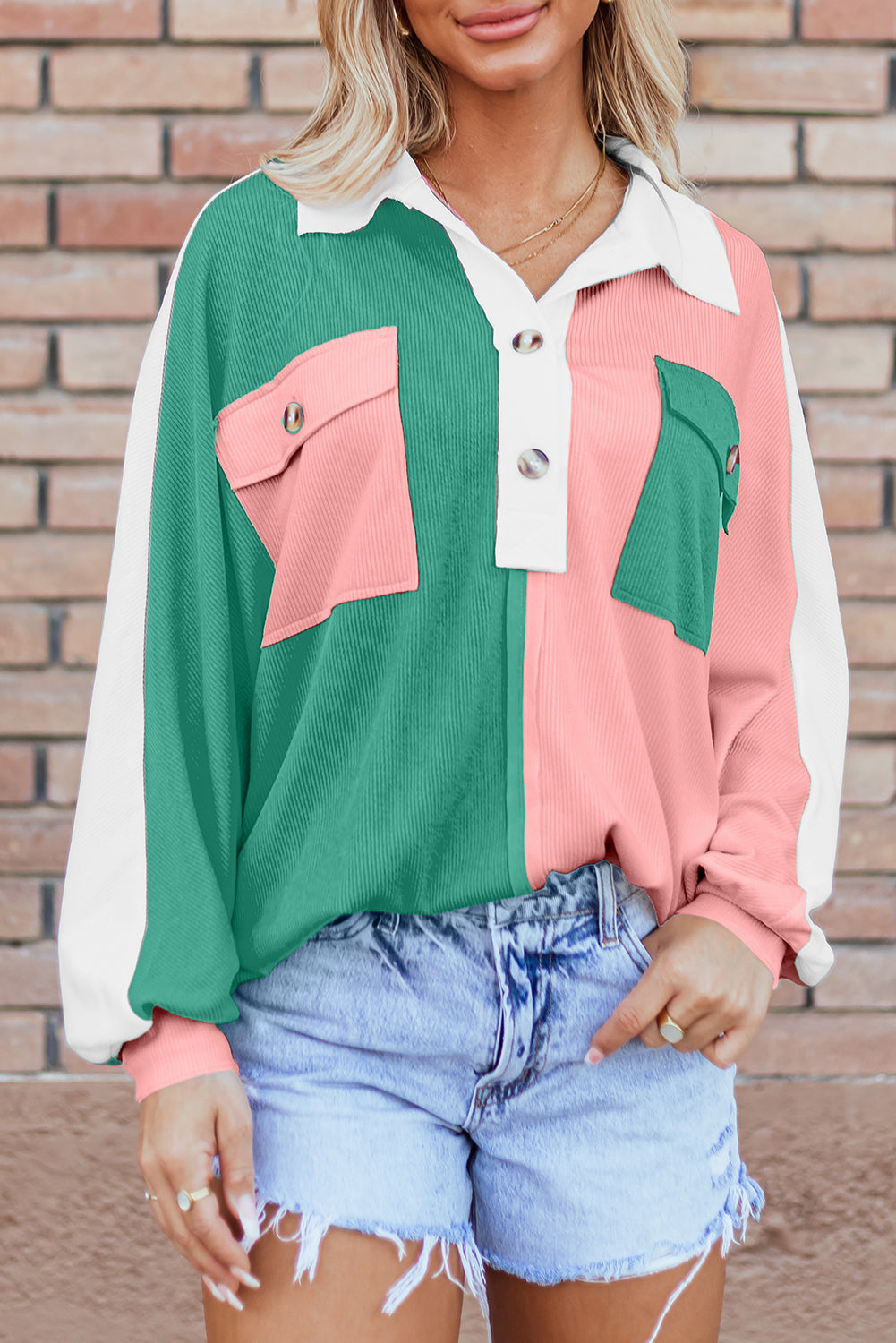 🍨 Sorbet Streets Colorblock Henley Popover