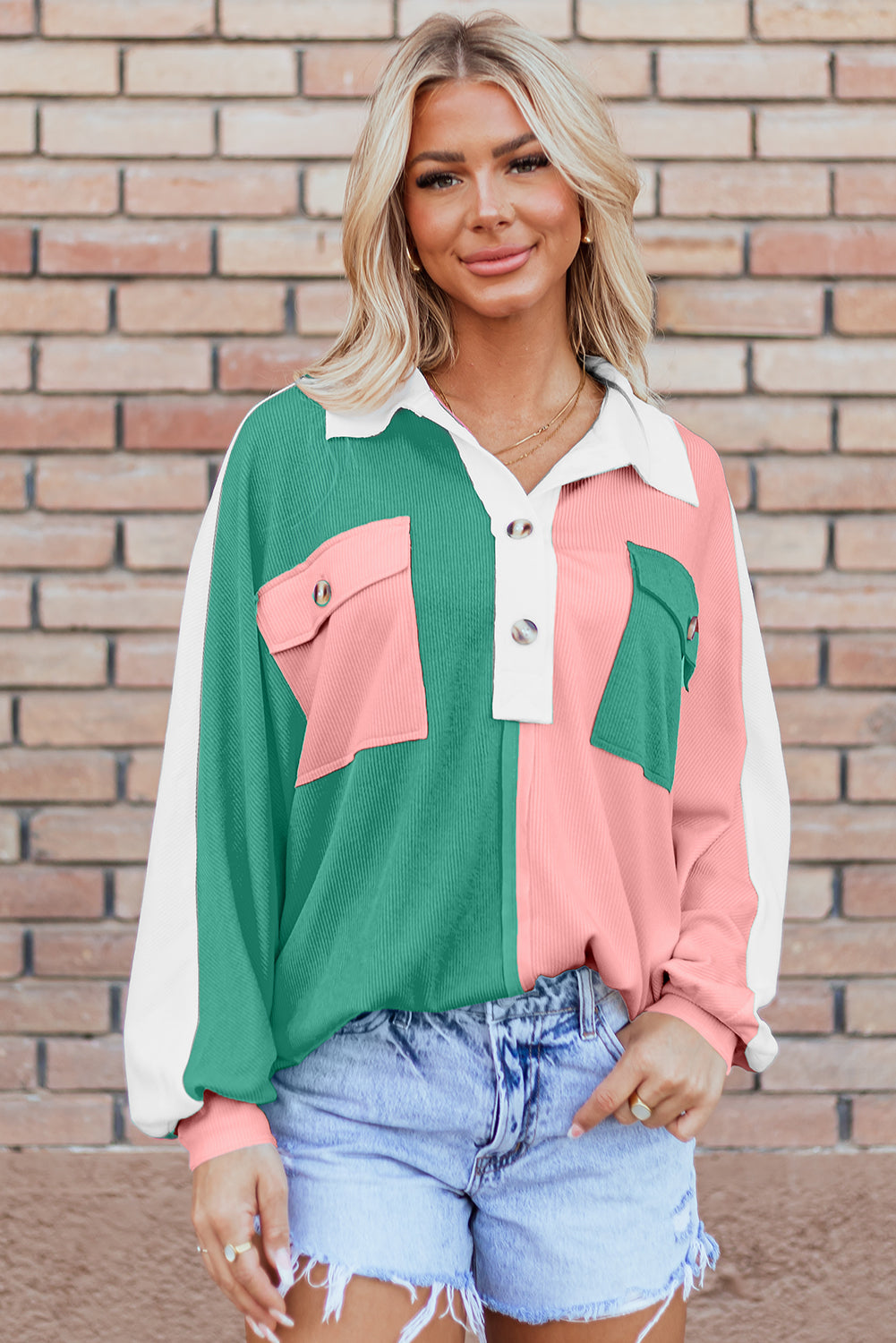 🍨 Sorbet Streets Colorblock Henley Popover