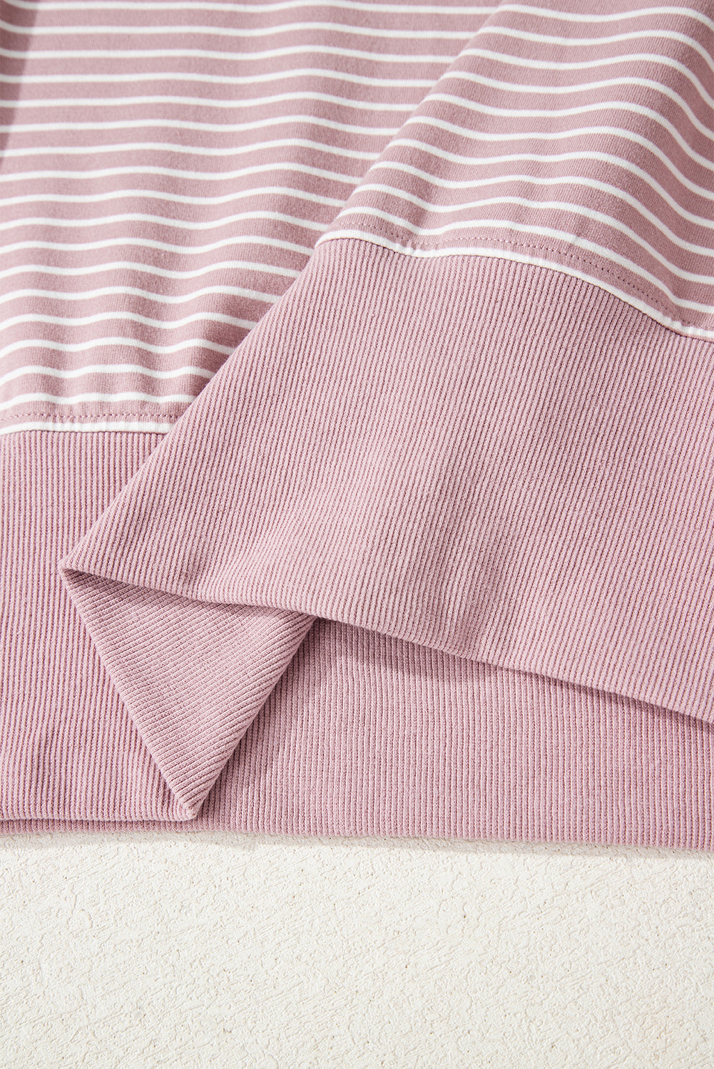 Sweet Stripe Oversize Hoodie — Blush