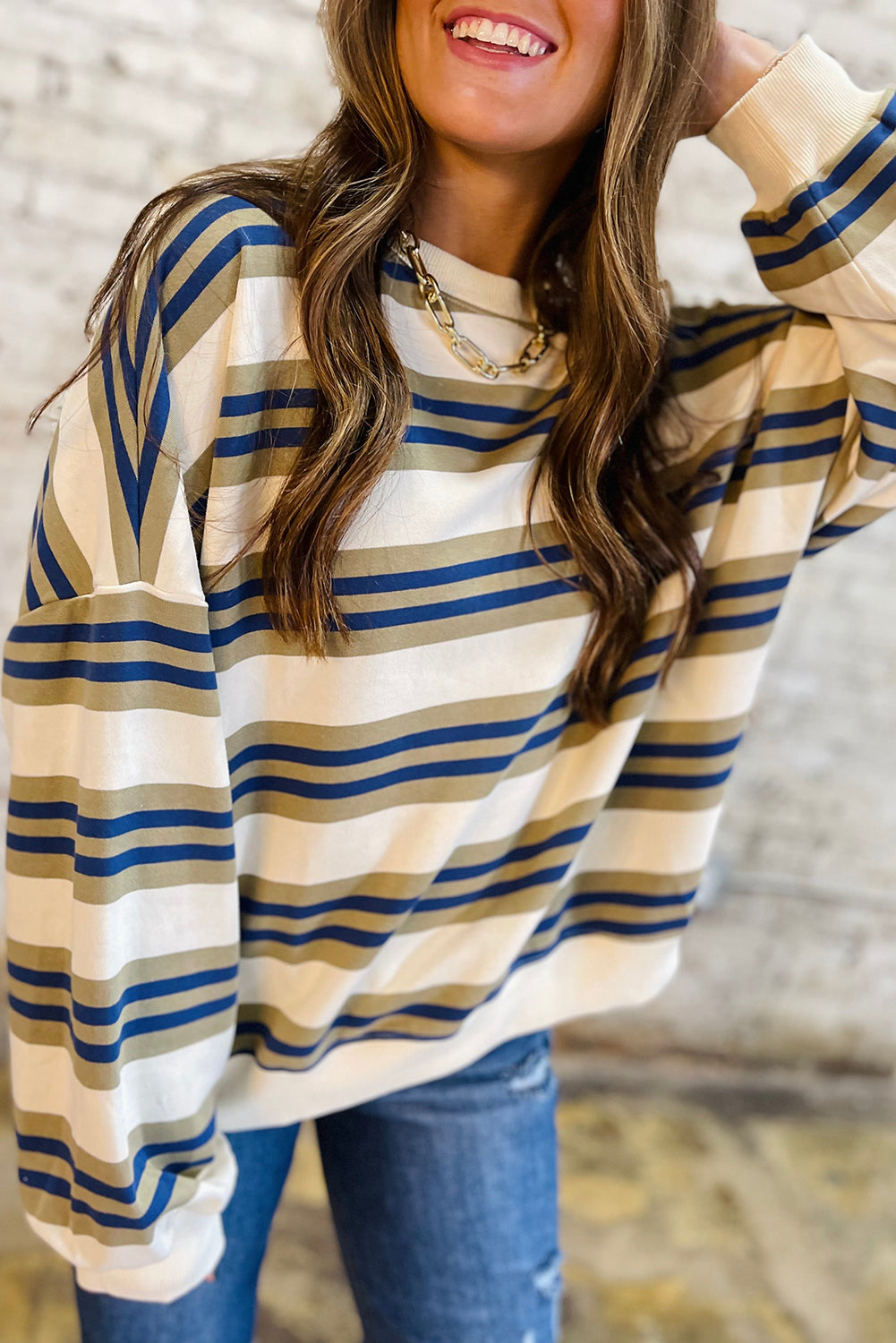 Weekend Vibes Striped Pullover