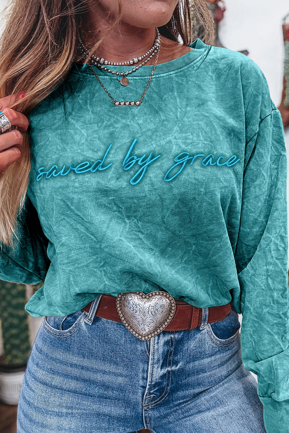 Luke & Estelle “Saved By Grace” Mineral Wash Sweatshirt