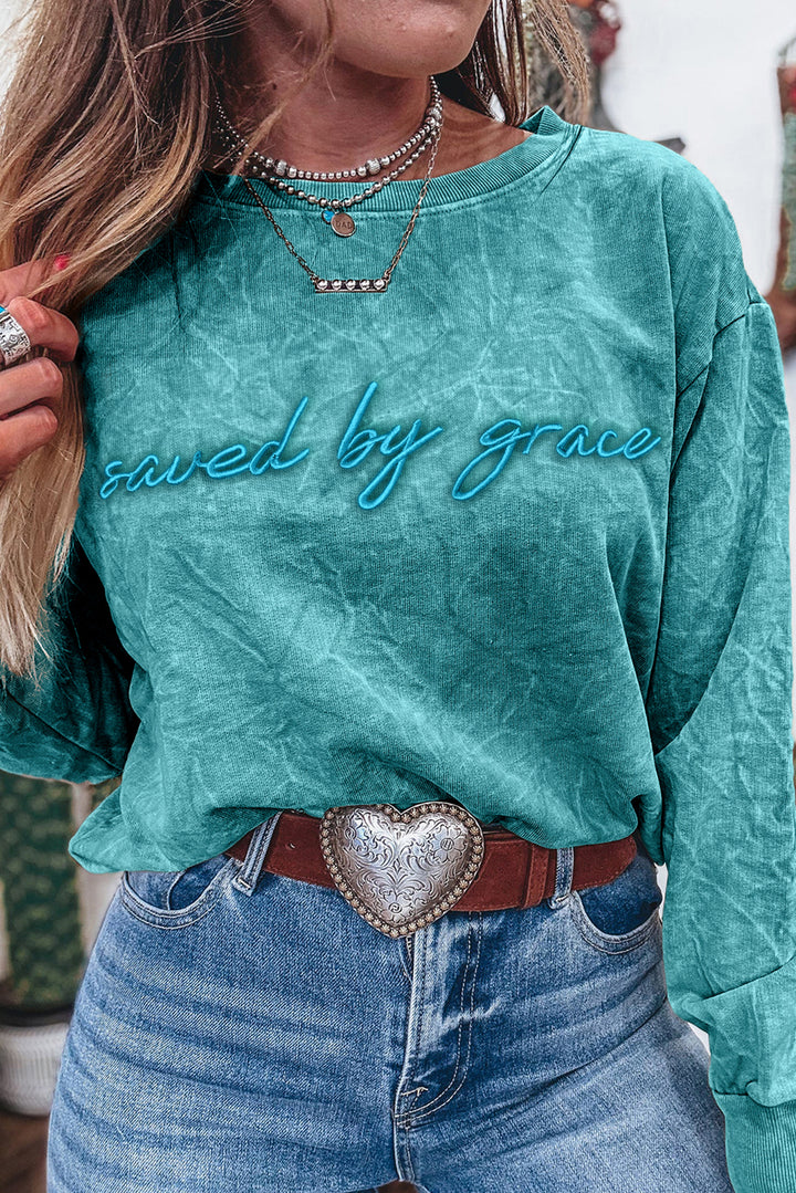 Luke & Estelle “Saved By Grace” Mineral Wash Sweatshirt