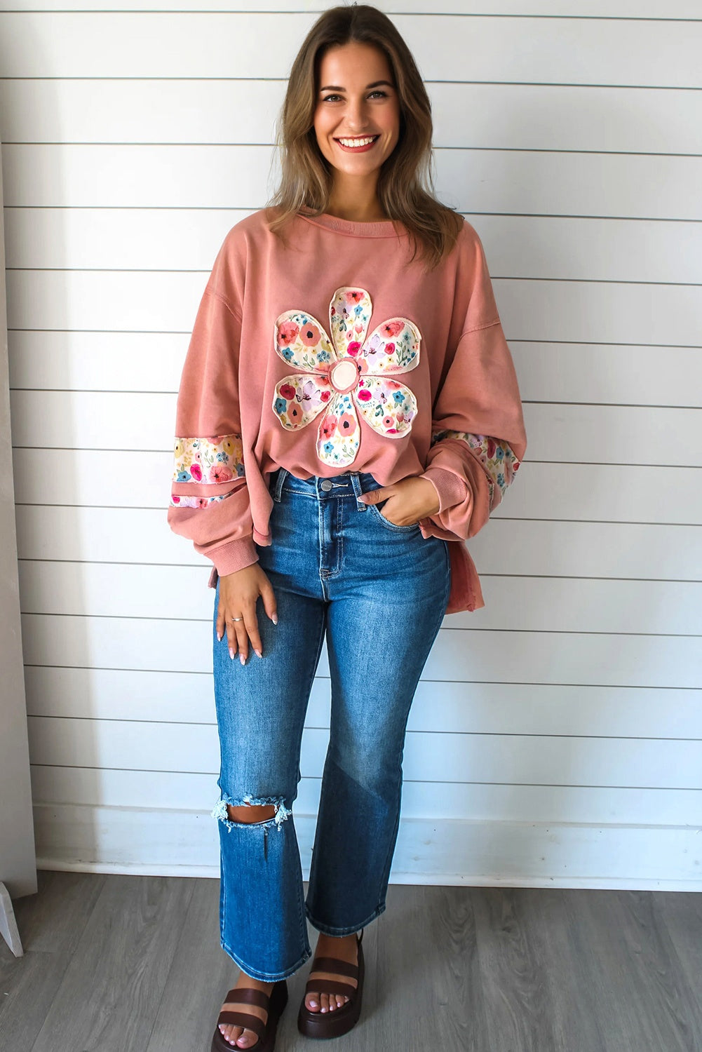 Blossom & Floral Patchwork Sweatshirt