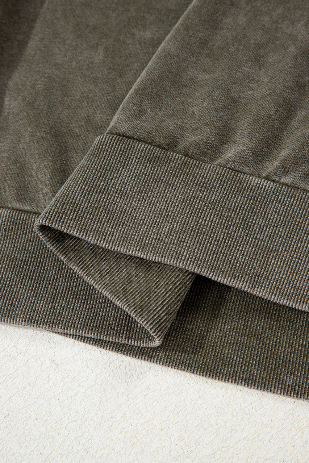 Prairie Lace Washed Sweatshirt – Soft Olive