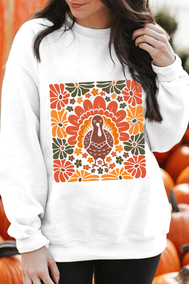 Luke & Estelle “Thankful & Thriving” Retro Turkey Sweatshirt 🦃🍂