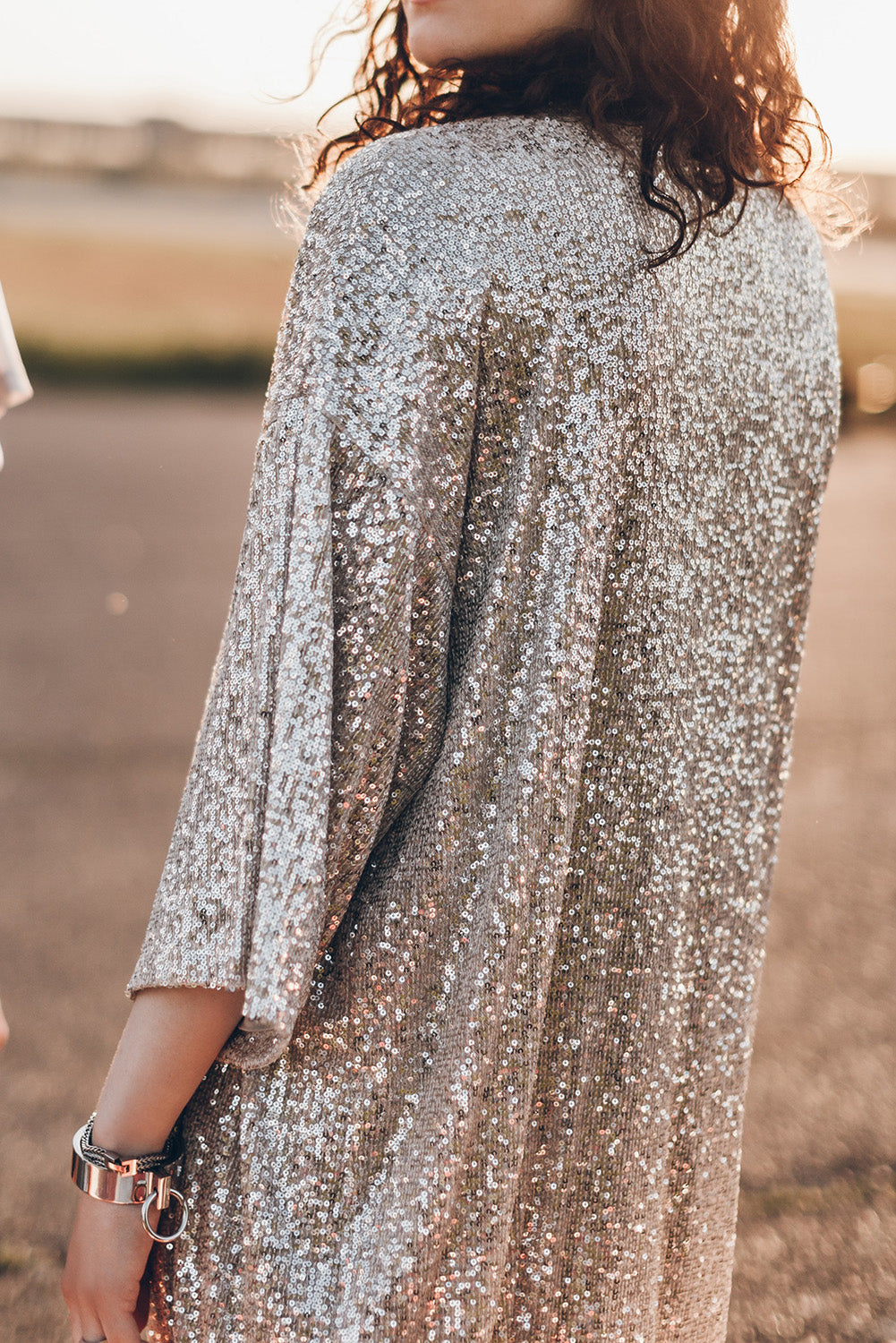 Champagne  Sequin Duster Kimono