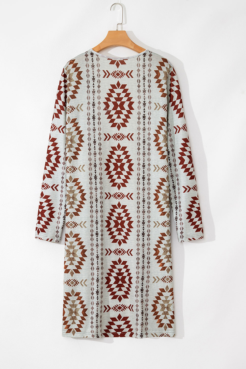 Western Winds Aztec Knit Duster-Rust & Ivory