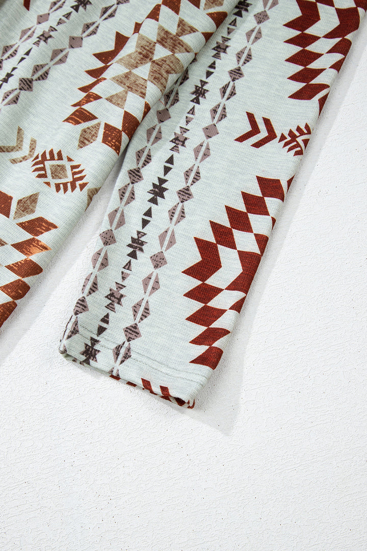 Western Winds Aztec Knit Duster-Rust & Ivory