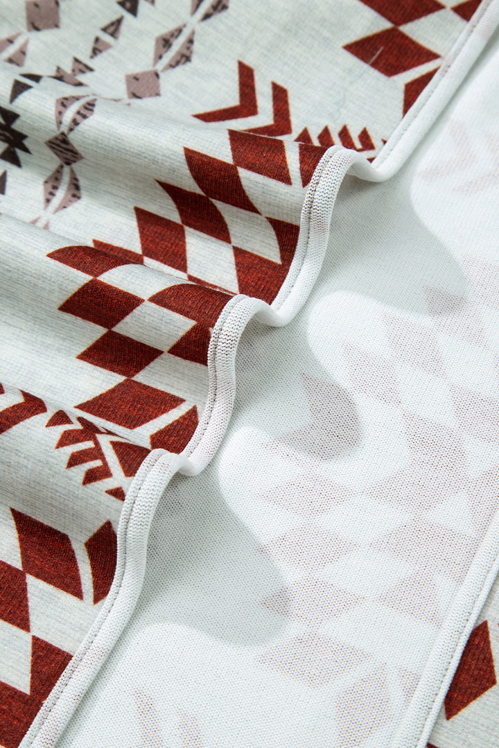Western Winds Aztec Knit Duster-Rust & Ivory