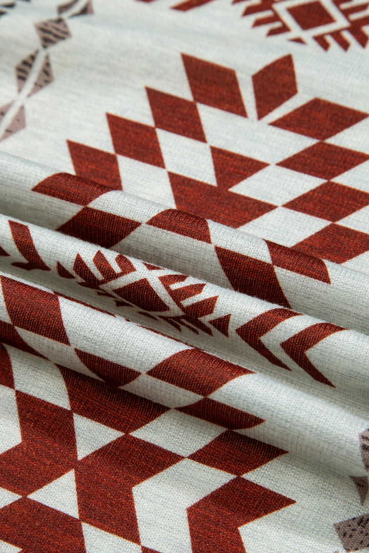 Western Winds Aztec Knit Duster-Rust & Ivory