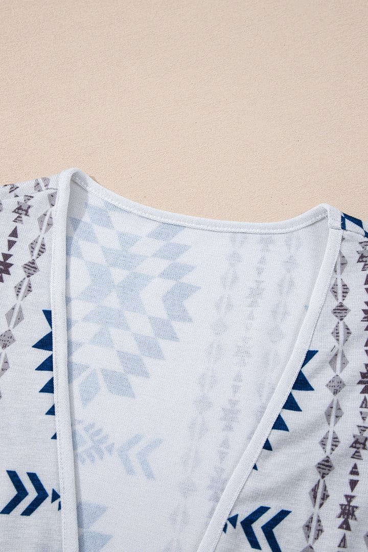 Western Winds Aztec Knit Duster-Blue Accents