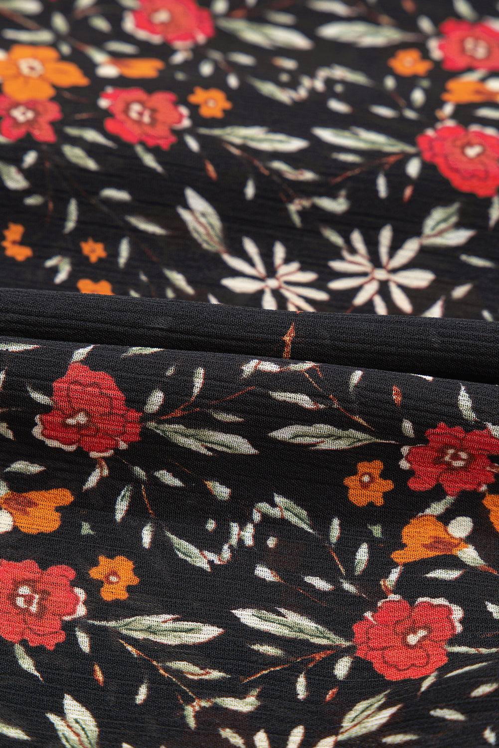 Midnight Garden Blouse – Luxe Black Floral Button Down