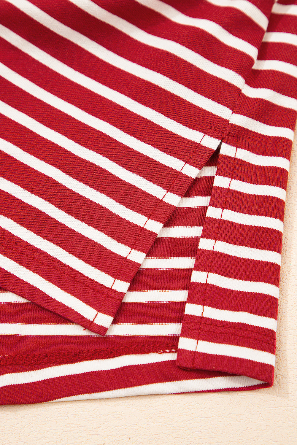 Classic Stripes & Contrast Pocket Tee – Red & White Bold