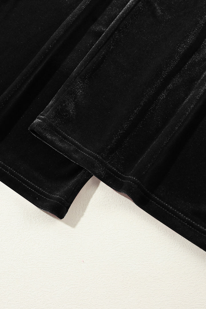 ✨ Luxe Lounge Velvet Wide Leg Pants – Available in Black, Emerald & Wine ✨