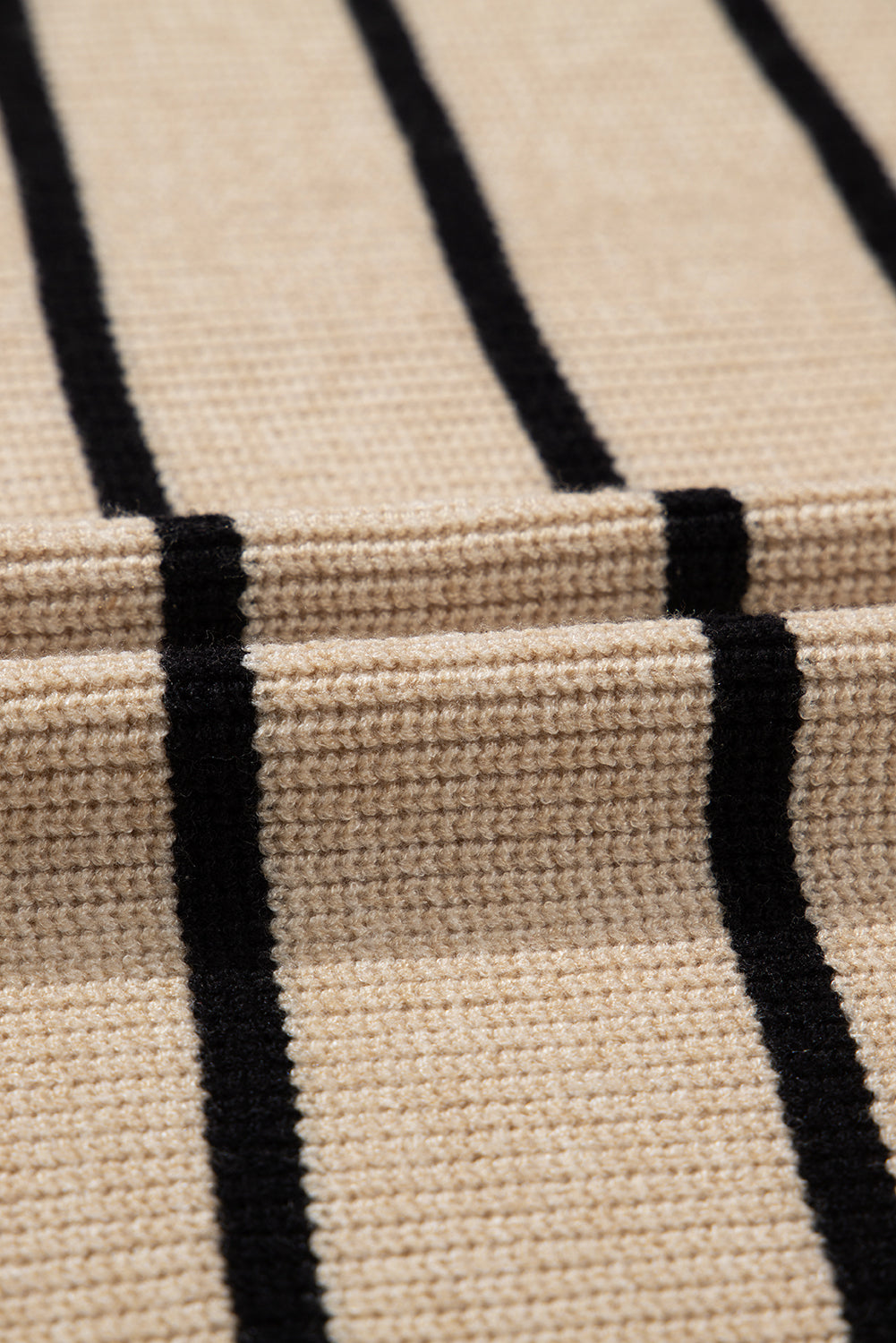 Harbor Stripe Cozy Open-Front Cardigan (Sand & Ink)