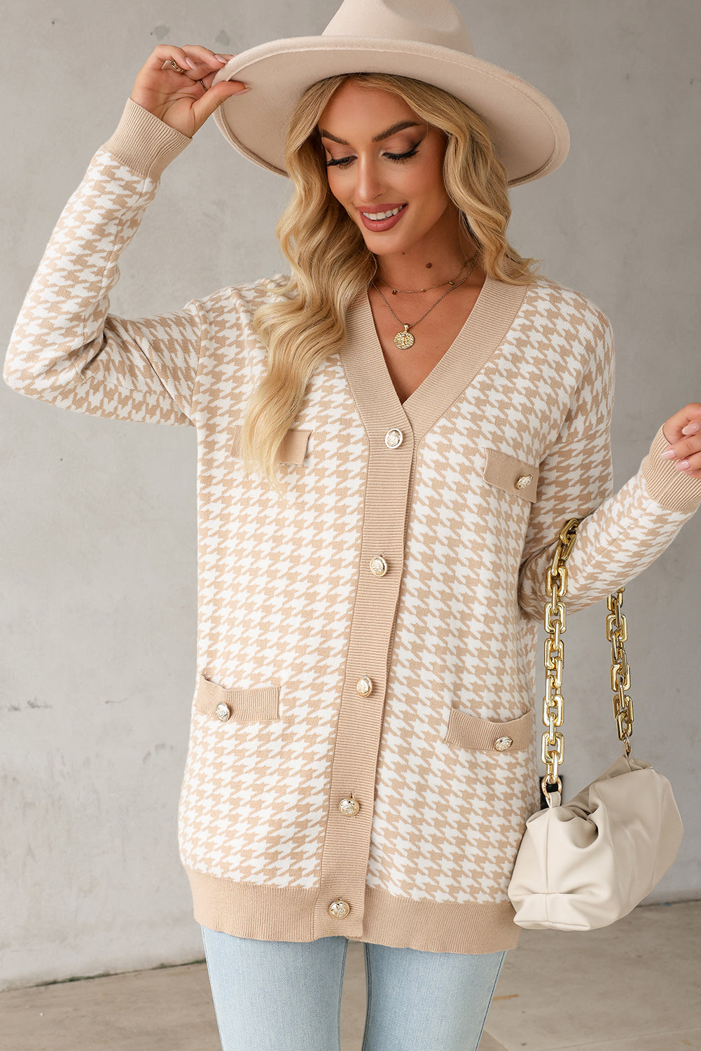 ✨ Luke & Estelle “Classic Chic Houndstooth Cardigan” ✨