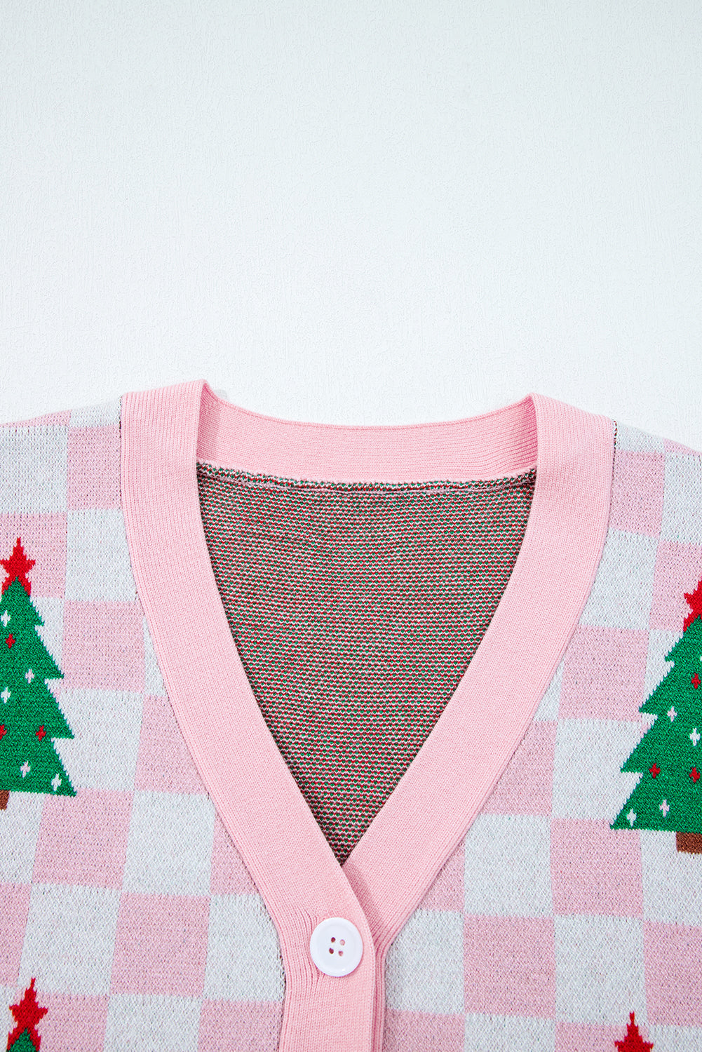 🎄🎅🏻Luke & Estelle “Candy Cane Dreams Checkered Christmas Cardigan” – Pink & White (OR) Red & White
