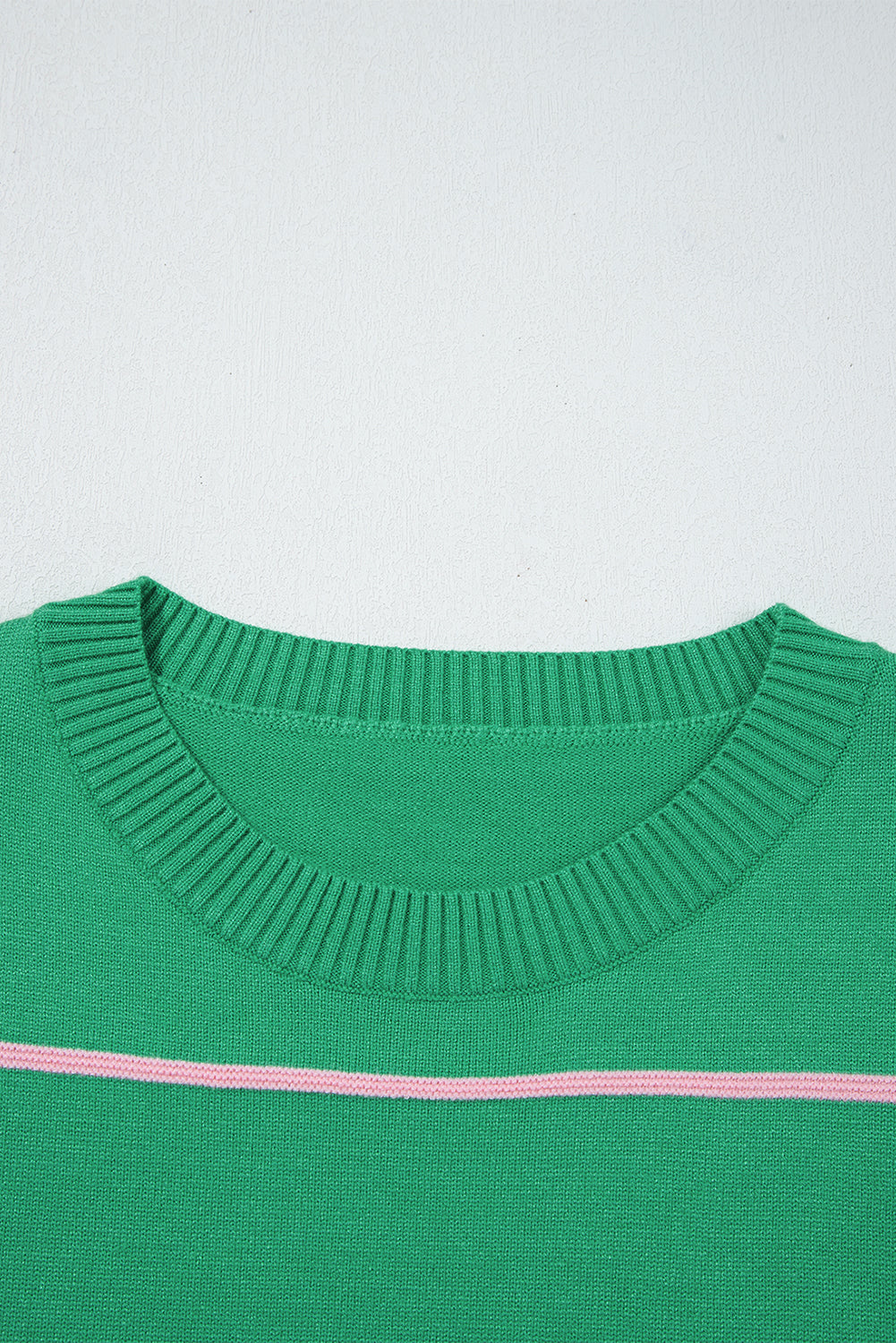 Good Vibes Stripe Knit Sweater Tee — Kelly Green