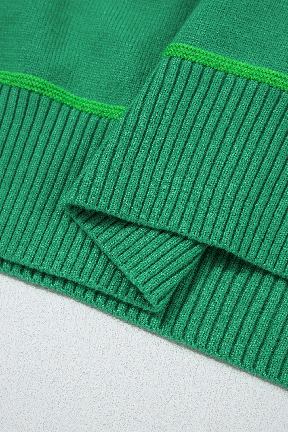 Good Vibes Stripe Knit Sweater Tee — Kelly Green