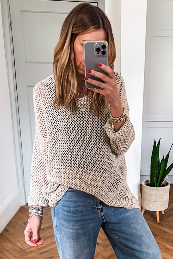 Toasted Pearl Mesh Sweater
