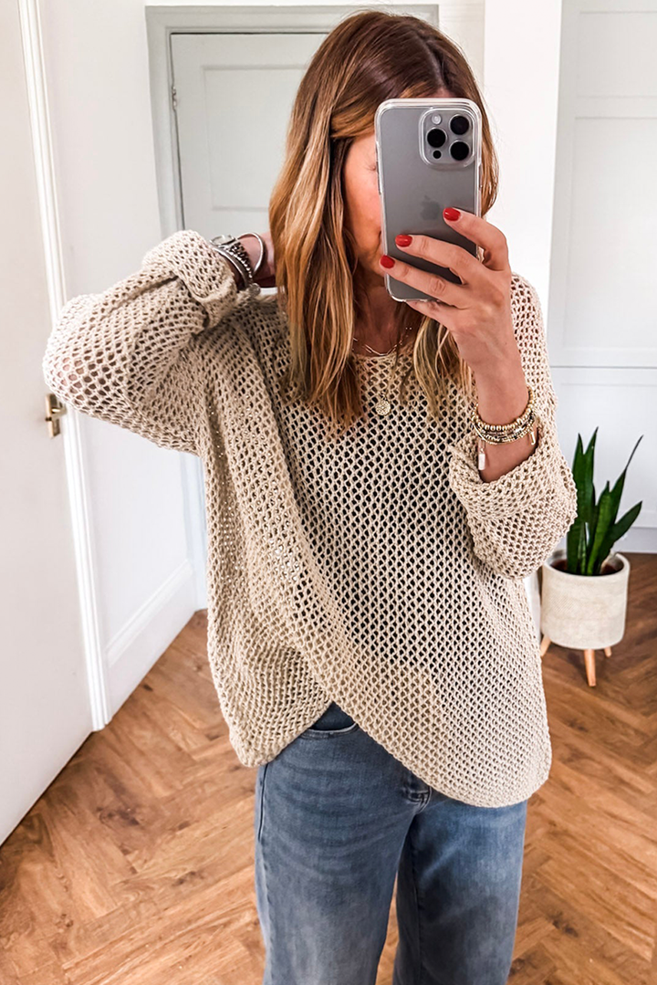 Toasted Pearl Mesh Sweater