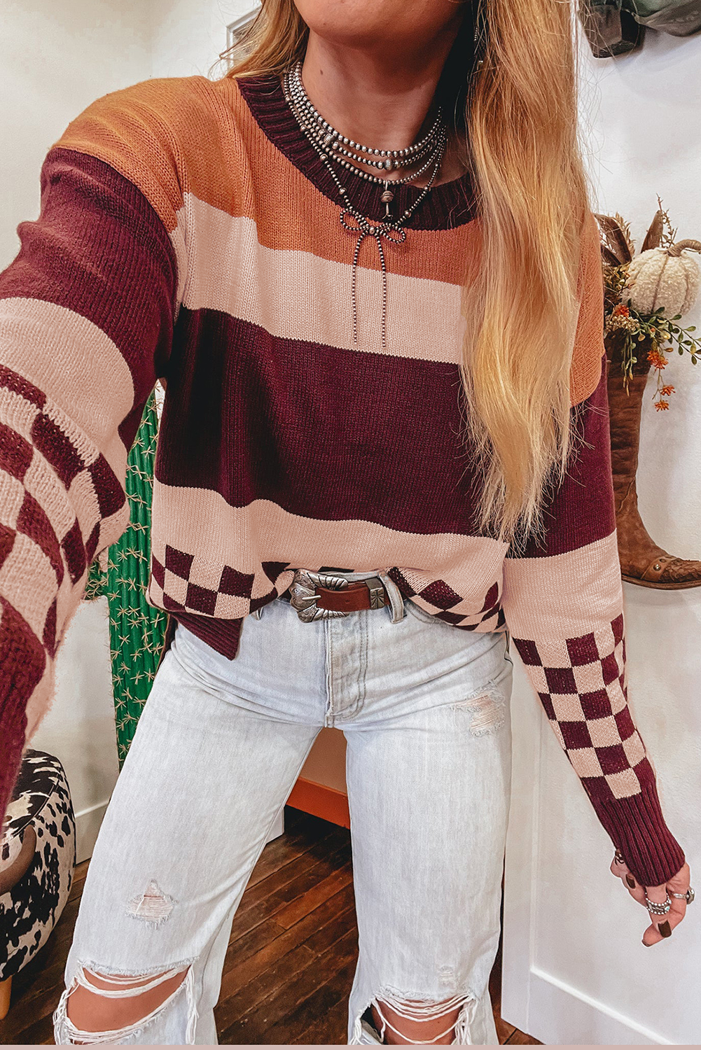 Check Me Out Colorblock Sweater